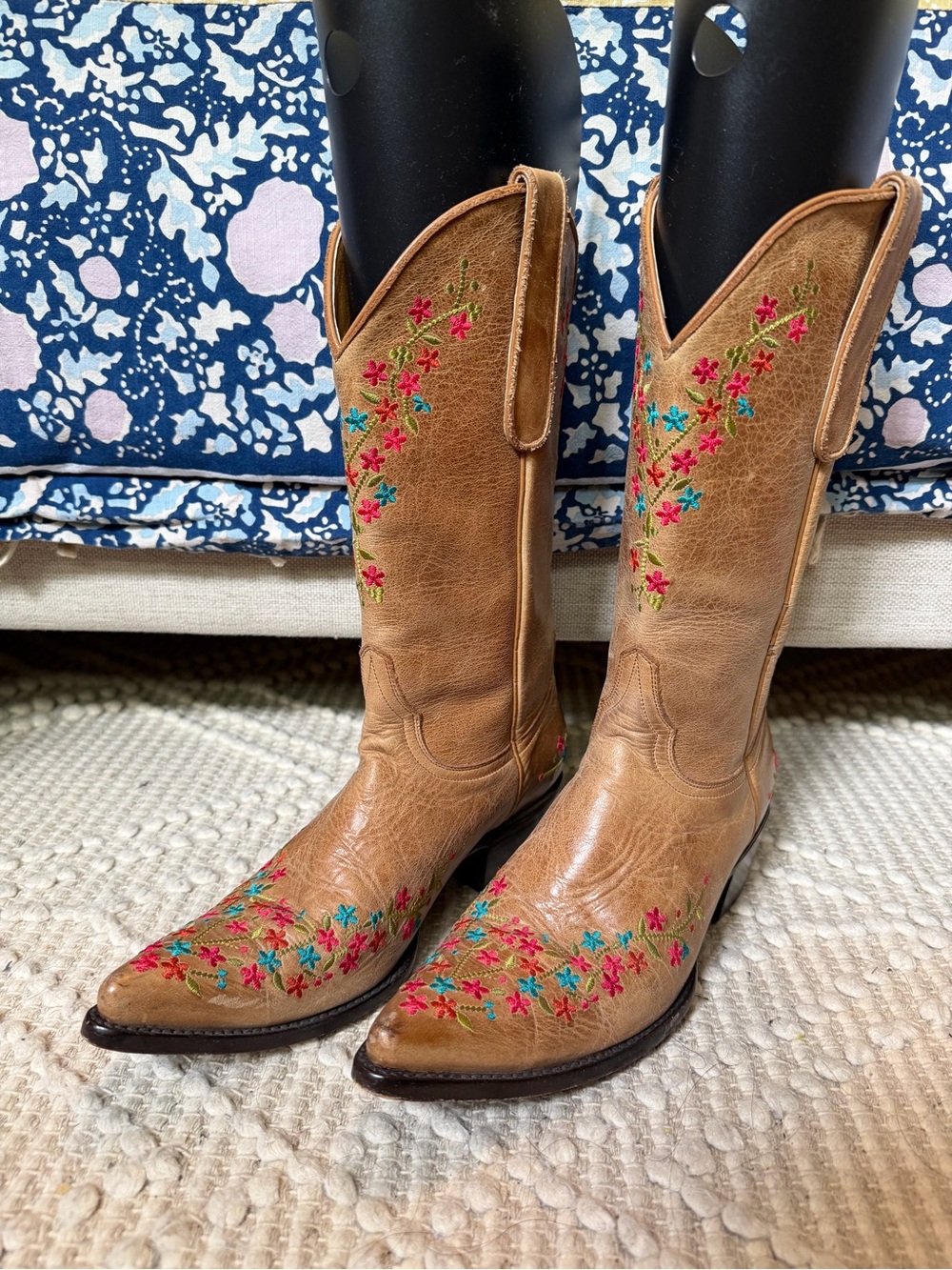 Old Gringo Tan Leather Embroidered Floral Western Boots